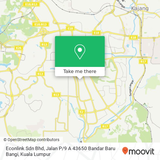 Peta Econlink Sdn Bhd, Jalan P / 9 A 43650 Bandar Baru Bangi