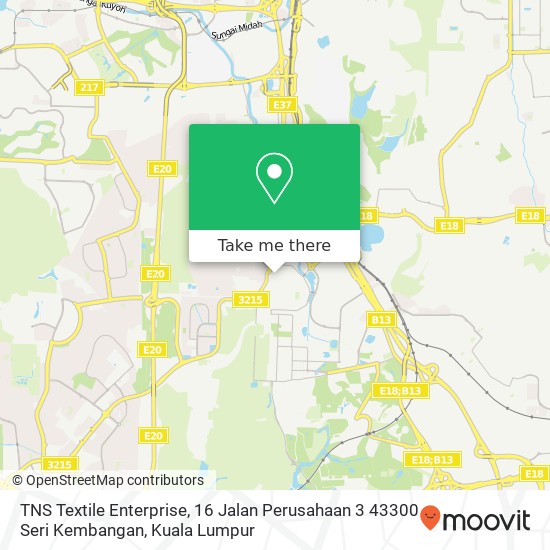 TNS Textile Enterprise, 16 Jalan Perusahaan 3 43300 Seri Kembangan map