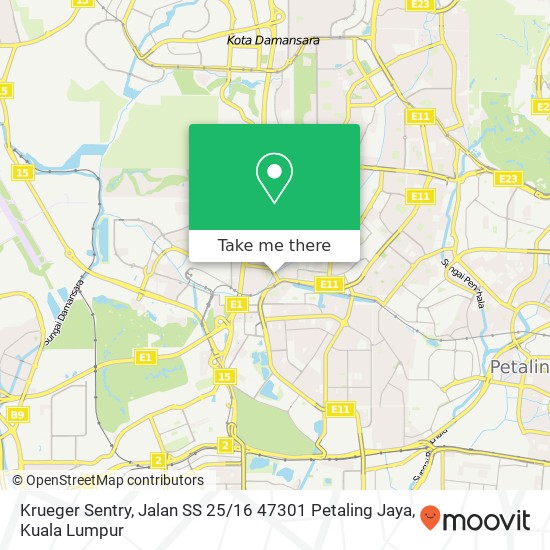 Krueger Sentry, Jalan SS 25 / 16 47301 Petaling Jaya map