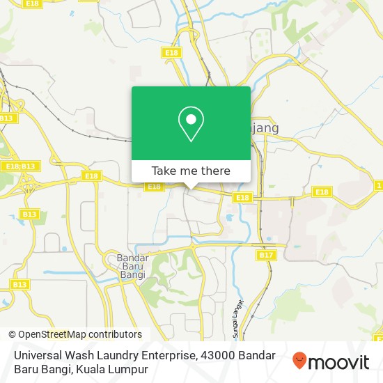 Universal Wash Laundry Enterprise, 43000 Bandar Baru Bangi map