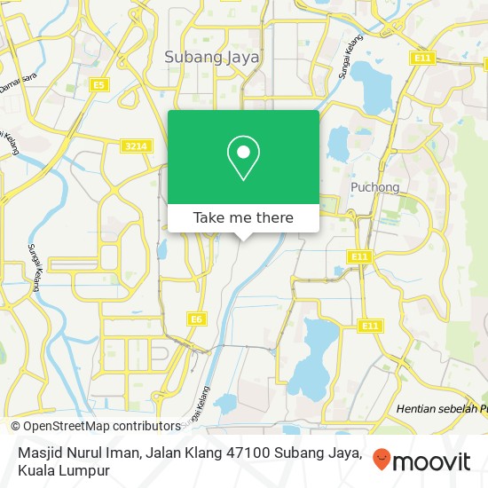 Masjid Nurul Iman, Jalan Klang 47100 Subang Jaya map