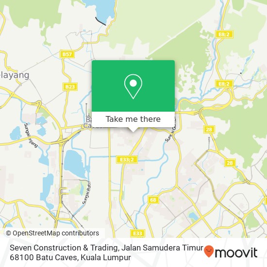 Peta Seven Construction & Trading, Jalan Samudera Timur 68100 Batu Caves