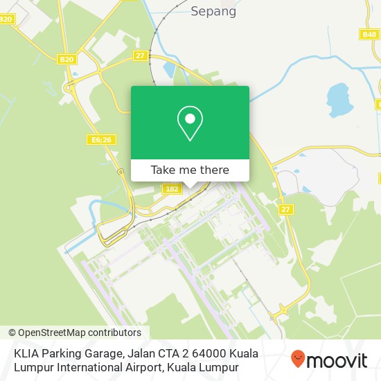 Peta KLIA Parking Garage, Jalan CTA 2 64000 Kuala Lumpur International Airport