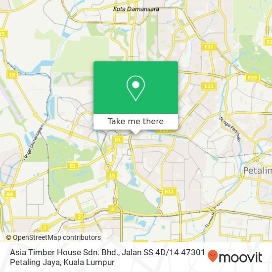 Asia Timber House Sdn. Bhd., Jalan SS 4D / 14 47301 Petaling Jaya map