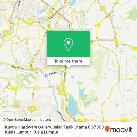 Peta Kuyow Hardware Gallery, Jalan Tasik Utama 6 57000 Kuala Lumpur
