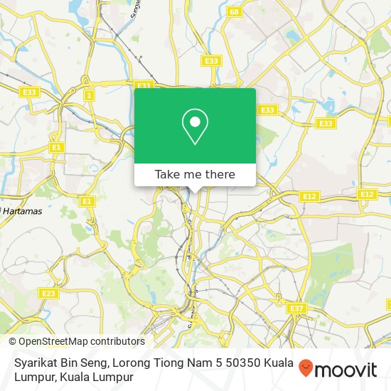 Syarikat Bin Seng, Lorong Tiong Nam 5 50350 Kuala Lumpur map