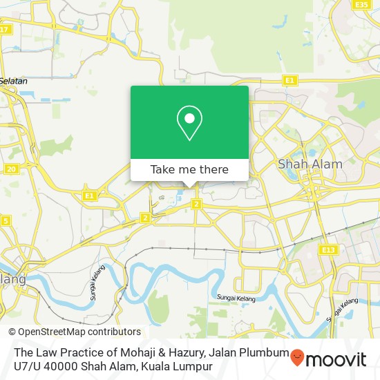 The Law Practice of Mohaji & Hazury, Jalan Plumbum U7 / U 40000 Shah Alam map