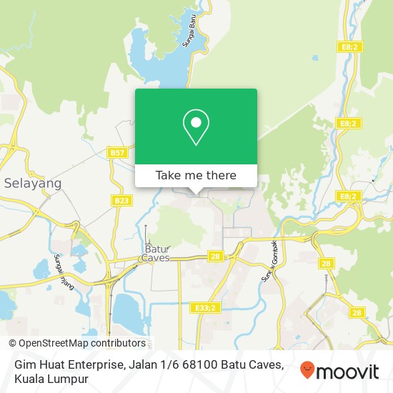 Peta Gim Huat Enterprise, Jalan 1 / 6 68100 Batu Caves
