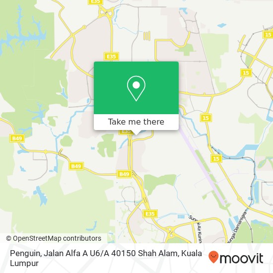 Peta Penguin, Jalan Alfa A U6 / A 40150 Shah Alam