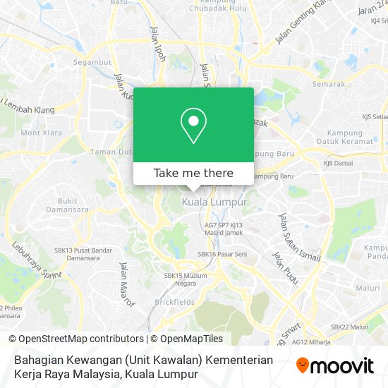 Bahagian Kewangan (Unit Kawalan) Kementerian Kerja Raya Malaysia map