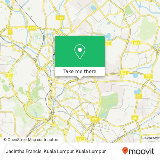 Jacintha Francis, Kuala Lumpur map