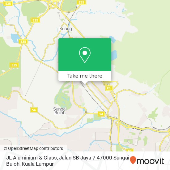 Peta JL Aluminium & Glass, Jalan SB Jaya 7 47000 Sungai Buloh