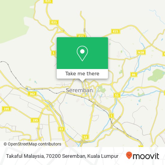 Takaful Malaysia, 70200 Seremban map