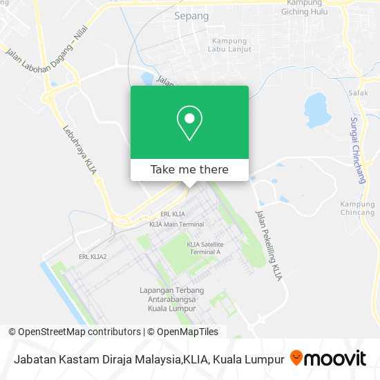 Peta Jabatan Kastam Diraja Malaysia,KLIA