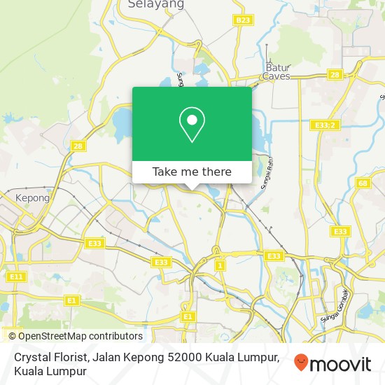 Peta Crystal Florist, Jalan Kepong 52000 Kuala Lumpur