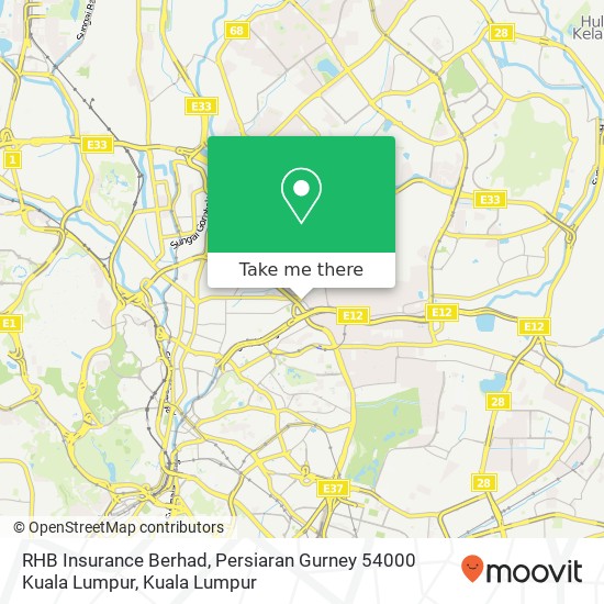Peta RHB Insurance Berhad, Persiaran Gurney 54000 Kuala Lumpur