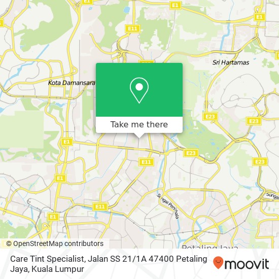 Care Tint Specialist, Jalan SS 21 / 1A 47400 Petaling Jaya map