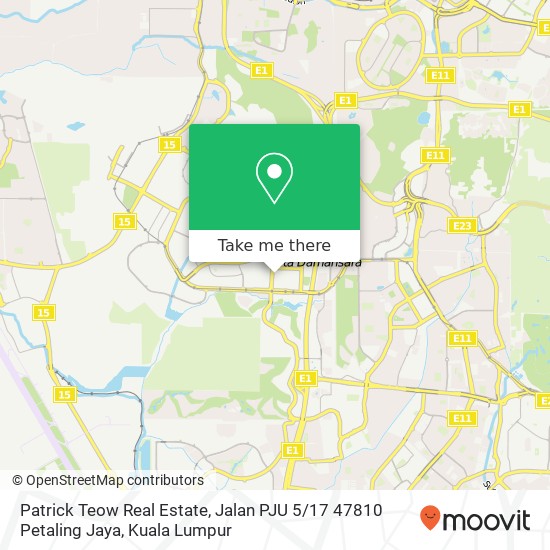 Peta Patrick Teow Real Estate, Jalan PJU 5 / 17 47810 Petaling Jaya