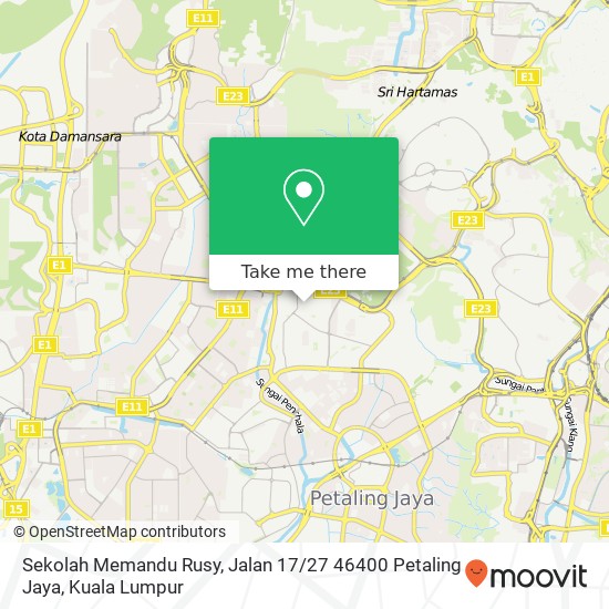 Peta Sekolah Memandu Rusy, Jalan 17 / 27 46400 Petaling Jaya