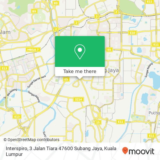 Peta Interspiro, 3 Jalan Tiara 47600 Subang Jaya