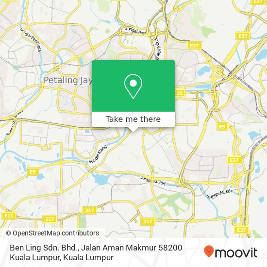 Ben Ling Sdn. Bhd., Jalan Aman Makmur 58200 Kuala Lumpur map