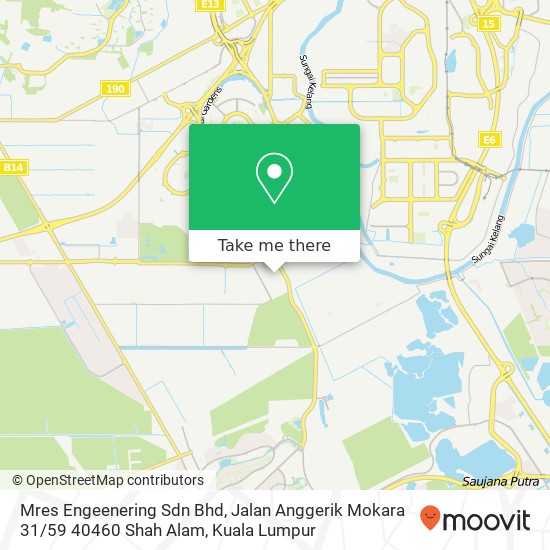 Peta Mres Engeenering Sdn Bhd, Jalan Anggerik Mokara 31 / 59 40460 Shah Alam