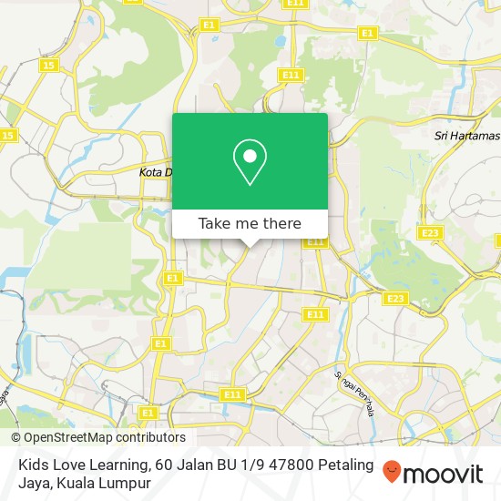 Kids Love Learning, 60 Jalan BU 1 / 9 47800 Petaling Jaya map