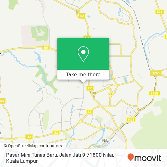 Peta Pasar Mini Tunas Baru, Jalan Jati 9 71800 Nilai