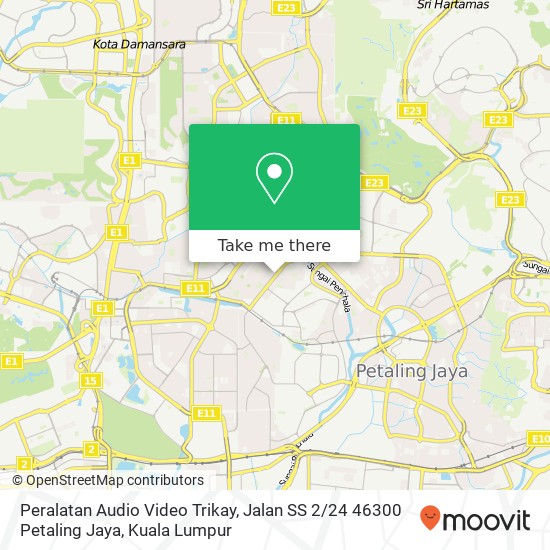 Peralatan Audio Video Trikay, Jalan SS 2 / 24 46300 Petaling Jaya map