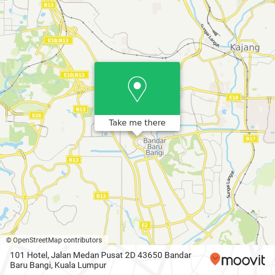 Peta 101 Hotel, Jalan Medan Pusat 2D 43650 Bandar Baru Bangi