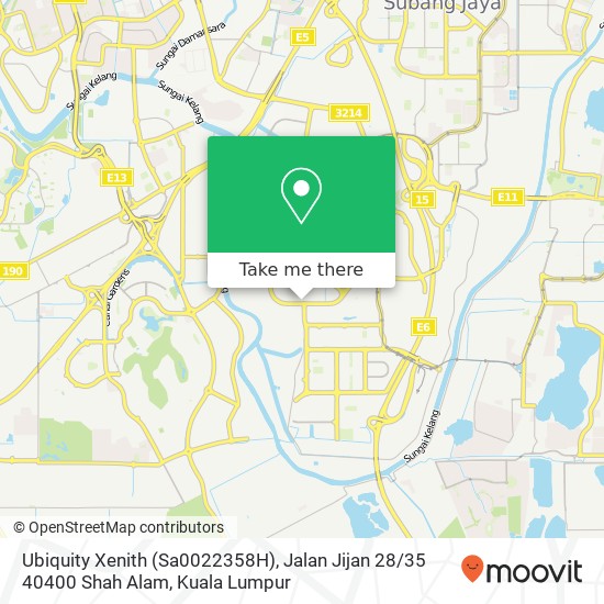 Peta Ubiquity Xenith (Sa0022358H), Jalan Jijan 28 / 35 40400 Shah Alam