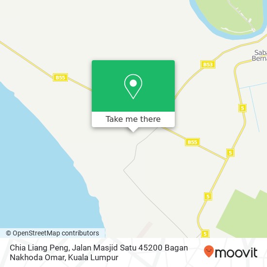 Peta Chia Liang Peng, Jalan Masjid Satu 45200 Bagan Nakhoda Omar