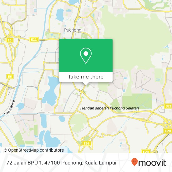 72 Jalan BPU 1, 47100 Puchong map