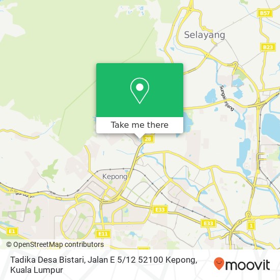 Peta Tadika Desa Bistari, Jalan E 5 / 12 52100 Kepong