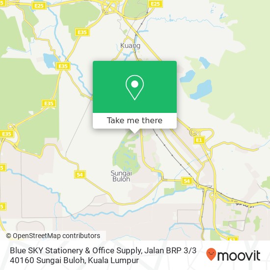 Peta Blue SKY Stationery & Office Supply, Jalan BRP 3 / 3 40160 Sungai Buloh
