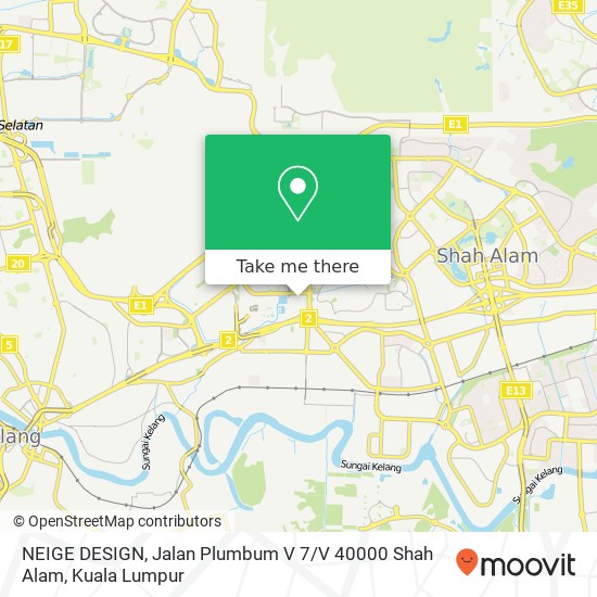 NEIGE DESIGN, Jalan Plumbum V 7 / V 40000 Shah Alam map