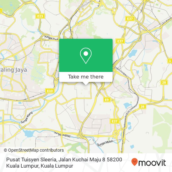 Peta Pusat Tuisyen Sleeria, Jalan Kuchai Maju 8 58200 Kuala Lumpur