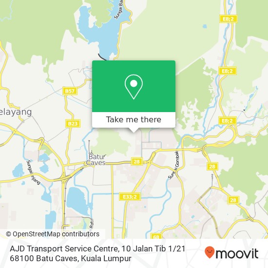 Peta AJD Transport Service Centre, 10 Jalan Tib 1 / 21 68100 Batu Caves