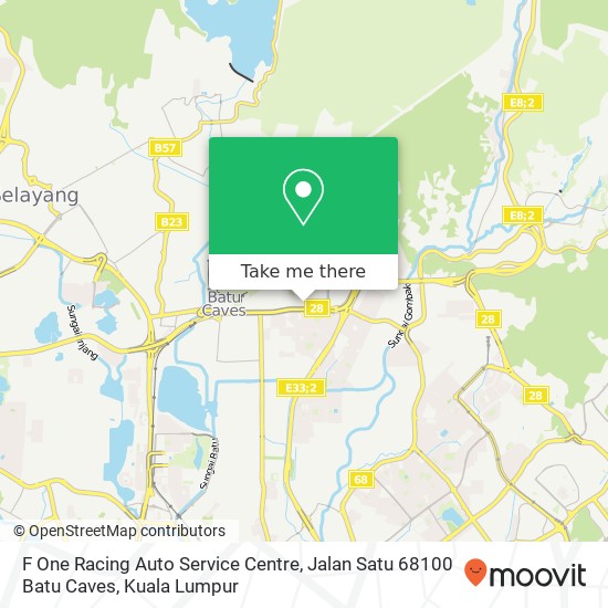 Peta F One Racing Auto Service Centre, Jalan Satu 68100 Batu Caves