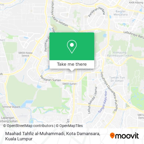 Peta Maahad Tahfiz al-Muhammadi, Kota Damansara