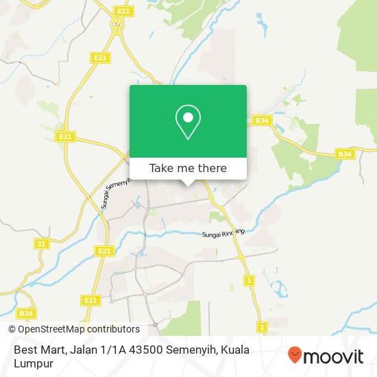 Best Mart, Jalan 1 / 1A 43500 Semenyih map