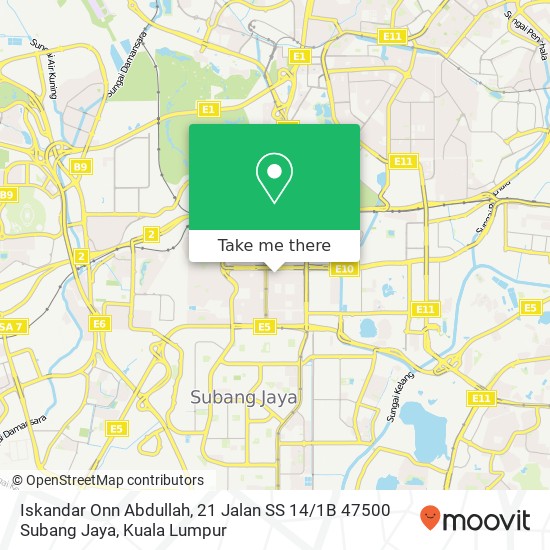 Iskandar Onn Abdullah, 21 Jalan SS 14 / 1B 47500 Subang Jaya map