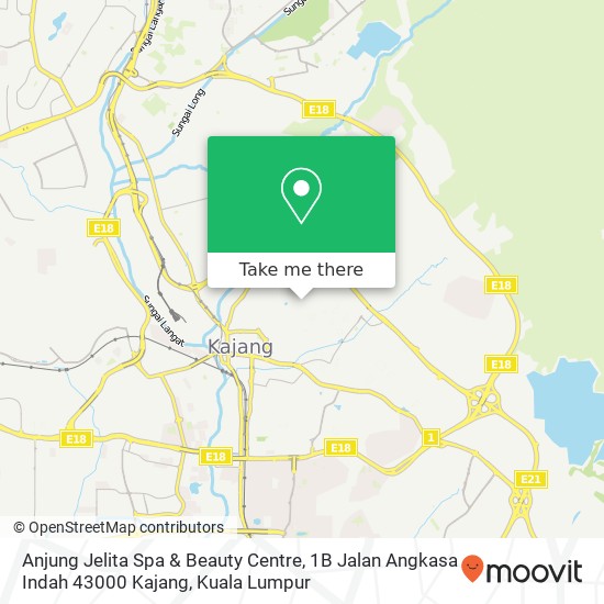 Peta Anjung Jelita Spa & Beauty Centre, 1B Jalan Angkasa Indah 43000 Kajang