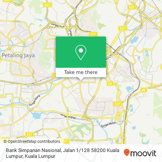 Bank Simpanan Nasional, Jalan 1 / 128 58200 Kuala Lumpur map