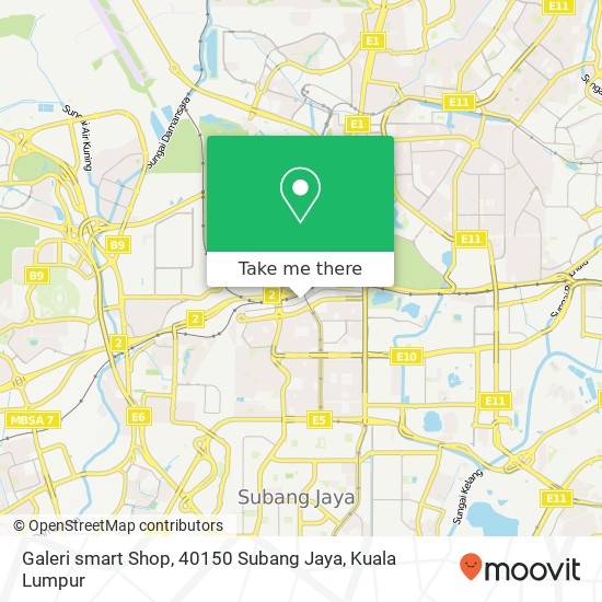 Peta Galeri smart Shop, 40150 Subang Jaya