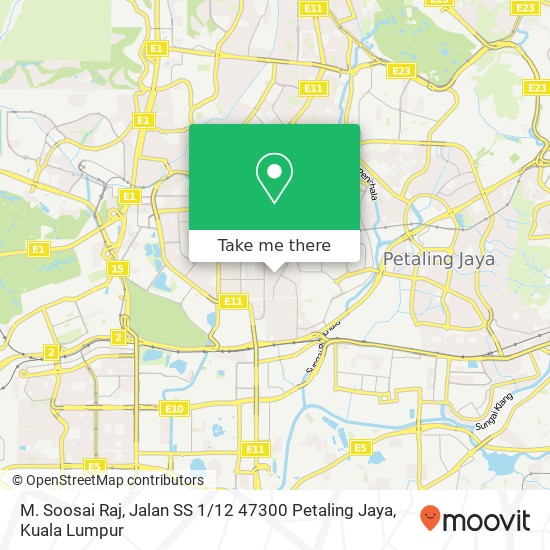 Peta M. Soosai Raj, Jalan SS 1 / 12 47300 Petaling Jaya