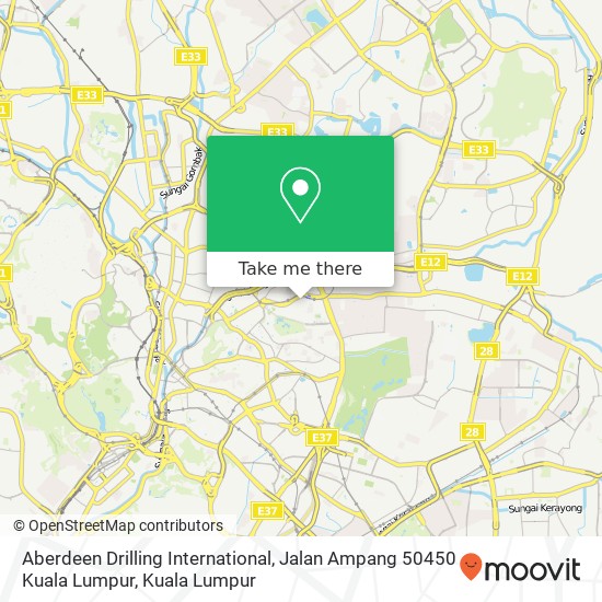 Peta Aberdeen Drilling International, Jalan Ampang 50450 Kuala Lumpur
