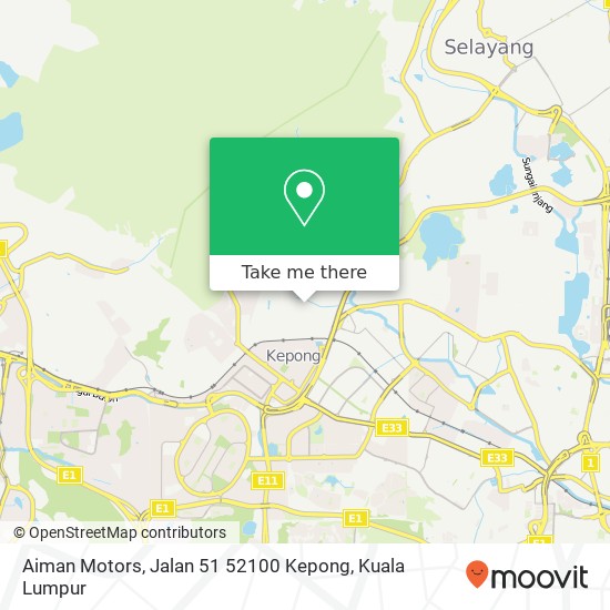 Aiman Motors, Jalan 51 52100 Kepong map