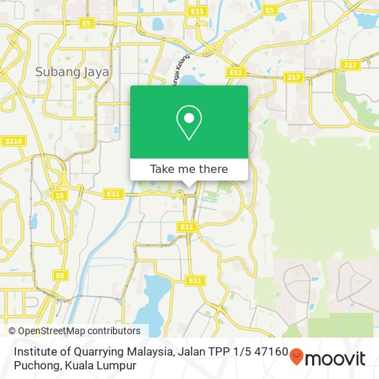 Peta Institute of Quarrying Malaysia, Jalan TPP 1 / 5 47160 Puchong