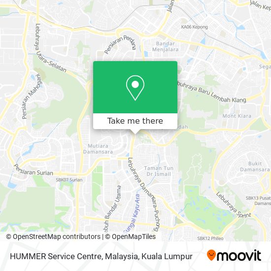 HUMMER Service Centre, Malaysia map